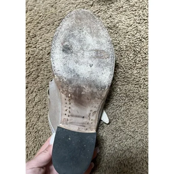 Womens FREEBIRD Caprice sandals size 9 gray distressed boho chunky heel EUC